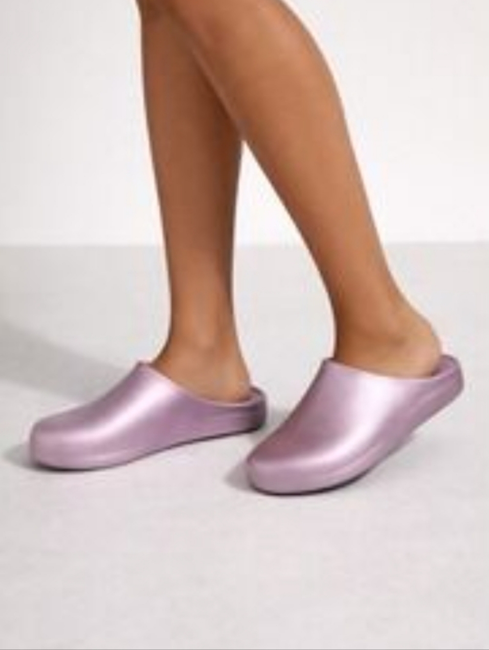 JEFFREY CAMPBELL CLOGS MULES METTALIC LILAC UNGLOGGED SLIP ON SHOES SIZE 7